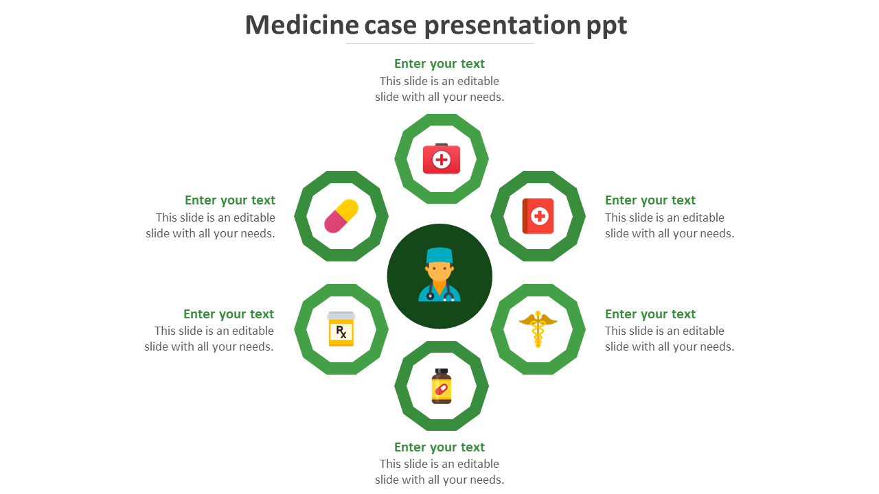 medicine case presentation ppt-green